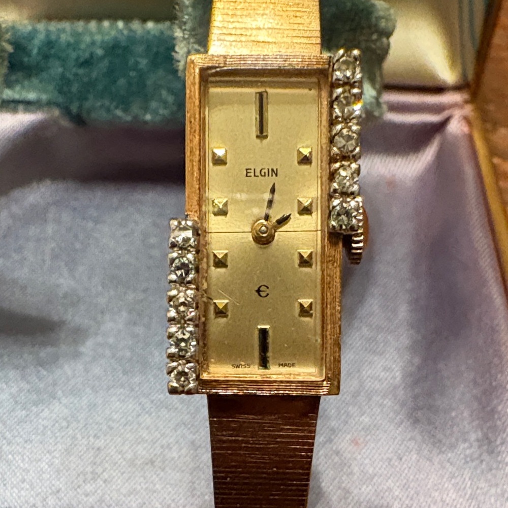 Elgin Gold Women's Watch with Crystal Accents